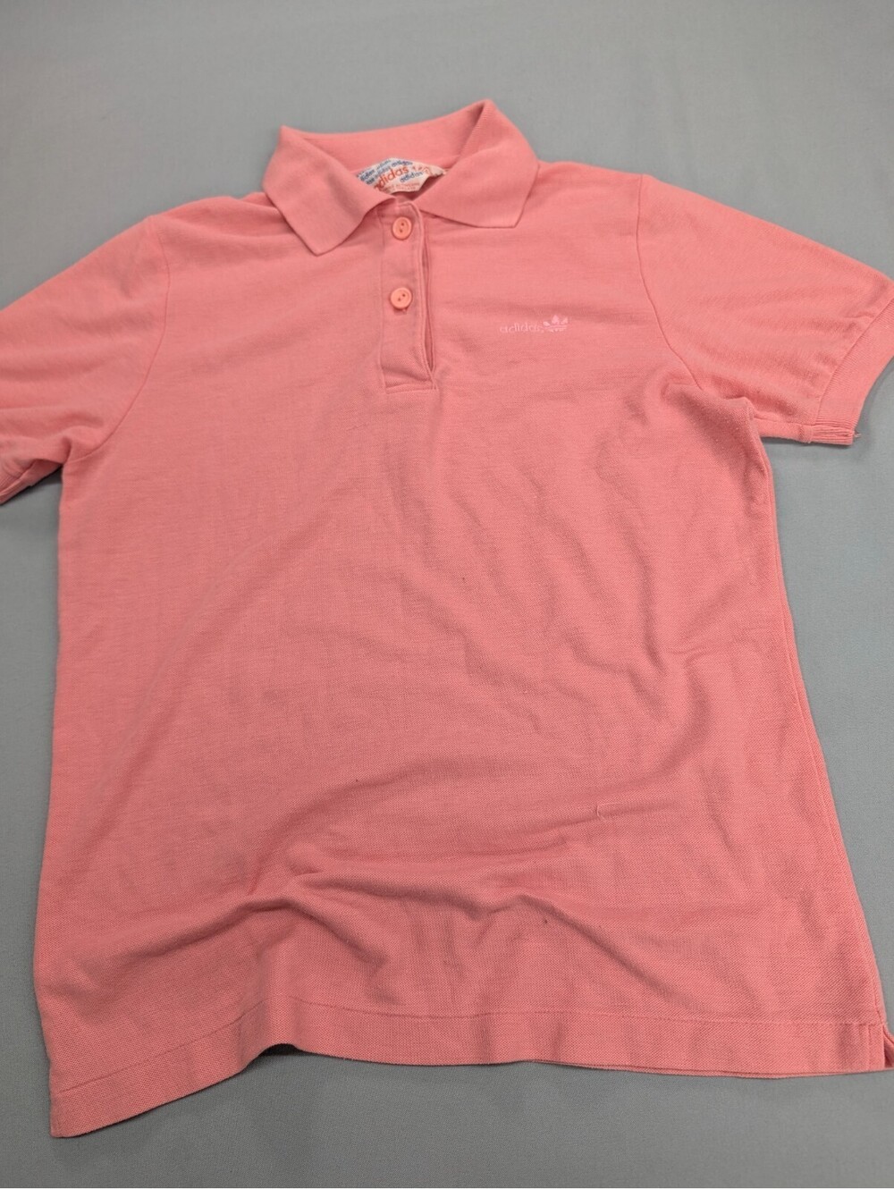 Vintage Adidas Womens Polo Shirt Pink Small Made in Thailand